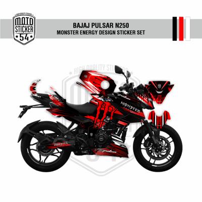  Bajaj Pulsar N250 Monster Energy Desıgn Sticker Set renk 1