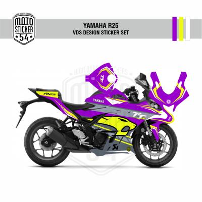 2019 Yamaha R25 VDS Design Görsel Mor Sarı Beyaz