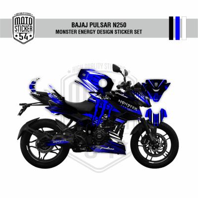 Bajaj Pulsar N250 Monster Energy Desıgn Sticker Set renk 2