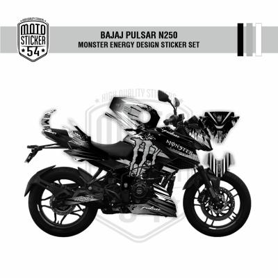 Bajaj Pulsar N250 Monster Energy Desıgn Sticker Set renk 9