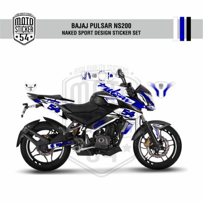 Bajaj Pulsar NS200 Naked Sport Design Görsel Beyaz - Lacivert - Siyah