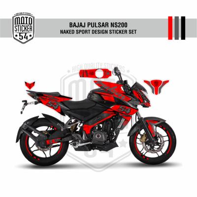Bajaj Pulsar NS200 Naked Sport Design Görsel Kırmızı - Gri - Siyah.png