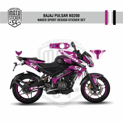 Bajaj Pulsar NS200 Naked Sport Design Görsel Mor- Beyaz - Siyah