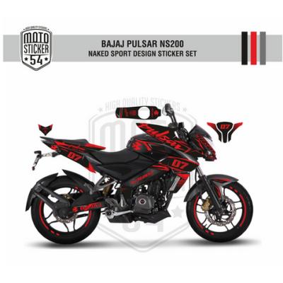 bajaj pulsar ns200 naked sport siyah kırmızı görsel