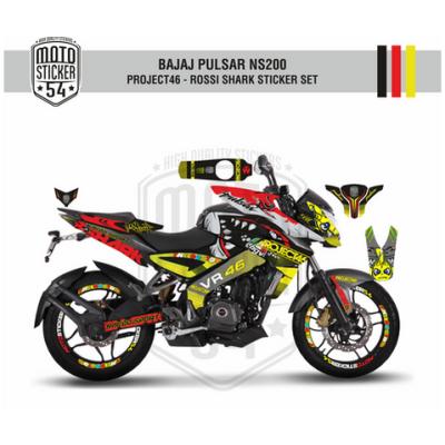 Bajaj Pulsar NS200 Project46 - Rossi Shark Design Renkli Görsel 1