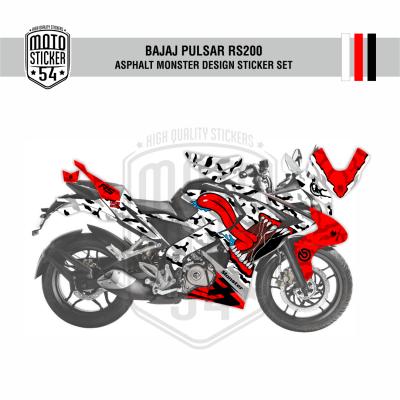Bajaj Pulsar RS200 Asphalt Monster Design Görsel Beyaz