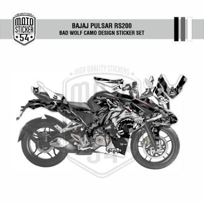 Bajaj Pulsar RS200 Bad Wolf Camo Design Görsel Siyah