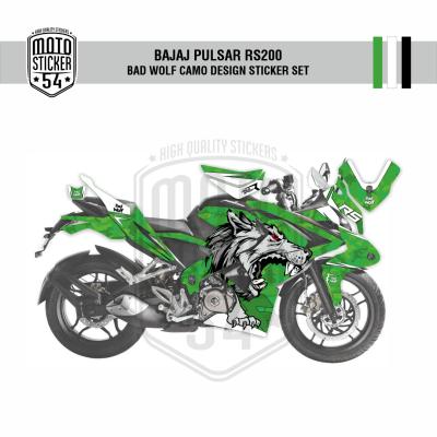 Bajaj Pulsar RS200 Bad Wolf Camo Design Görsel Yeşil