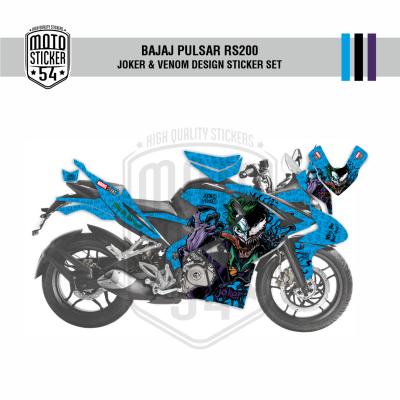 Bajaj Pulsar RS200 Joker & Venom Design Görsel Mavi