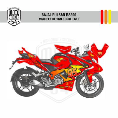 Bajaj Pulsar RS200 McQueen Design Görsel Kırmızı