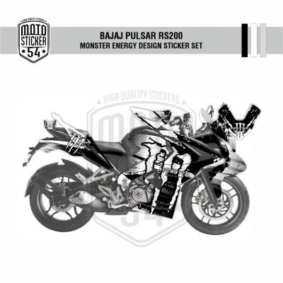 Bajaj Pulsar RS200 Monster Energy Design Görsel Beyaz