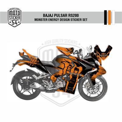 Bajaj Pulsar RS200 Monster Energy Design Görsel Turuncu