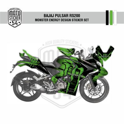 Bajaj Pulsar RS200 Monster Energy Design Görsel Yeşil