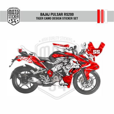 Bajaj Pulsar RS200 Tiger Camo Design Görsel Kırmızı