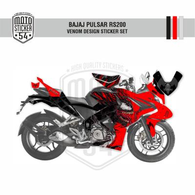 Bajaj Pulsar RS200 Venom Design Görsel Kırmızı