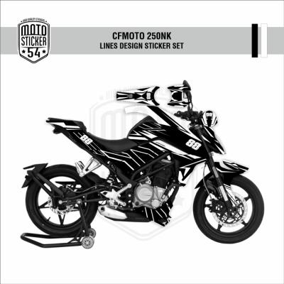 CFMOTO 250NK Lines Design 88 Görsel Siyah Beyaz