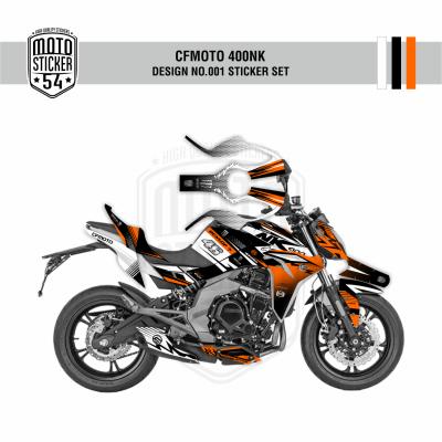 CFMOTO 400NK Design No001 Görsel Beyaz Turuncu