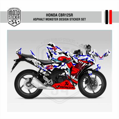 Honda CBR125R Asphalt Monster Design Beyaz Lacivert Görsel 1