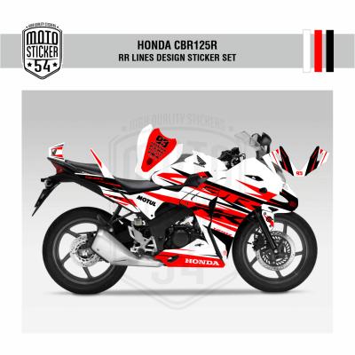 Honda CBR125R RR Lines Design Beyaz Kırmızı Siyah Görsel 1.png