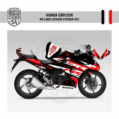 Honda CBR125R RR Lines Design Siyah Beyaz Kırmızı Görsel 1.png