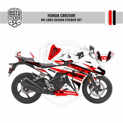 Honda CBR250R RR Lines Design Beyaz Kırmızı Siyah Görsel 1.png