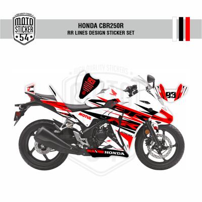 Honda CBR250R RR Lines Design Beyaz Siyah Kırmızı Görsel 1.png