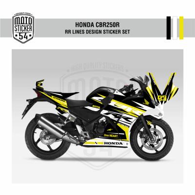 Honda CBR250R RR Lines Design Siyah Beyaz Sarı Görsel.png