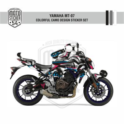 Yamaha MT 07 Colorful Camo Design Görsel 1