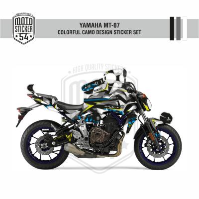 Yamaha MT 07 Colorful Camo Design Görsel 2