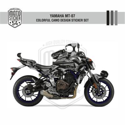 Yamaha MT-07 Colorful Camo Design Görsel Gri