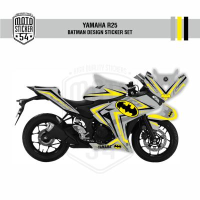 Yamaha R25 Eski Kasa Batman Design Görsel Gri Sarı