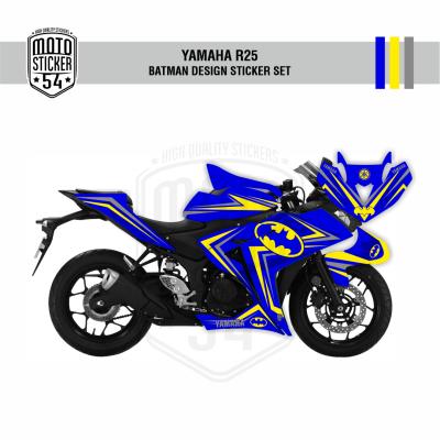 Yamaha R25 Eski Kasa Batman Design Görsel Lacivert Sarı