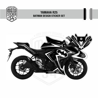 Yamaha R25 Eski Kasa Batman Design Görsel Siyah Beyaz