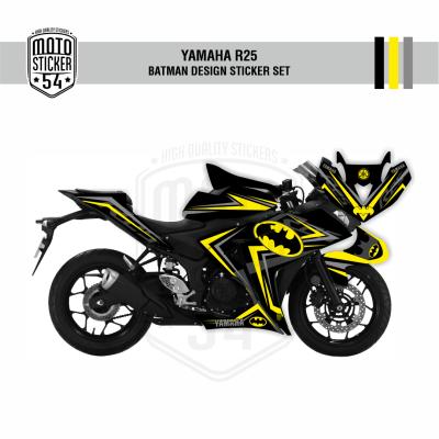 Yamaha R25 Eski Kasa Batman Design Görsel Siyah Sarı