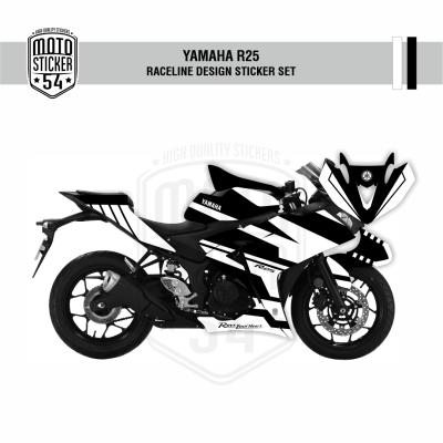 Yamaha R25 Eski Kasa Raceline Design Görsel Beyaz Siyah