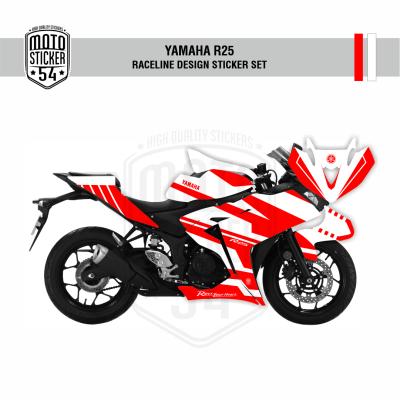 Yamaha R25 Eski Kasa Raceline Design Görsel Kırmızı Beyaz