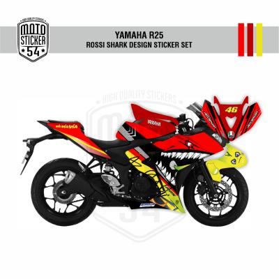 Yamaha R25 Eski Kasa Rossi Shark Design Görsel Kırmızı