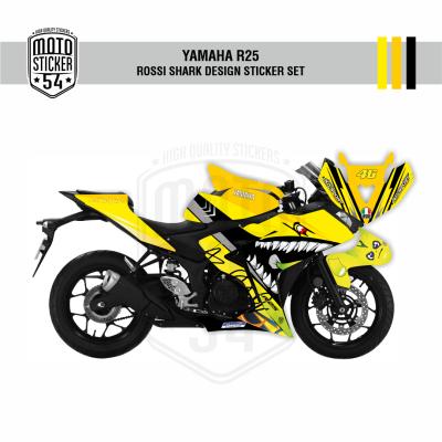 Yamaha R25 Eski Kasa Rossi Shark Design Görsel Sarı