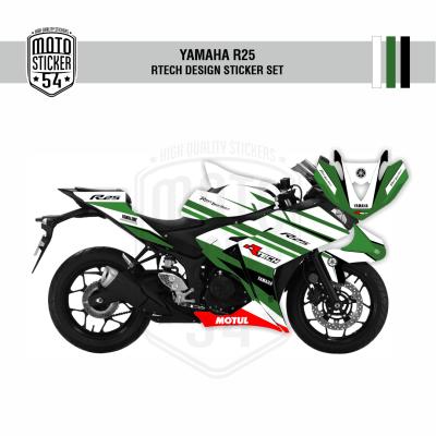 Yamaha R25 Eski Kasa RTech Design Görsel Beyaz Koyu Yeşil