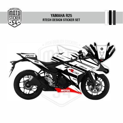 Yamaha R25 Eski Kasa RTech Design Görsel Beyaz Siyah