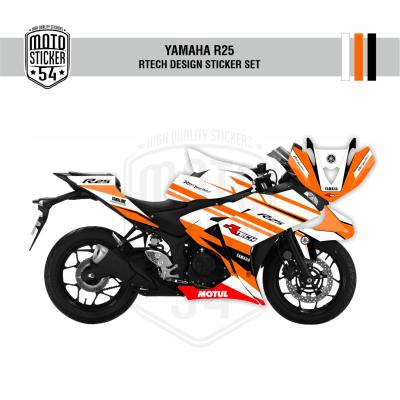 Yamaha R25 Eski Kasa RTech Design Görsel Beyaz Turuncu