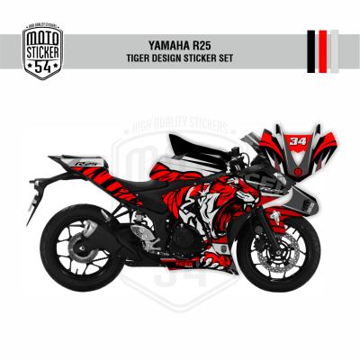 Yamaha R25 Eski Kasa Tiger Design Görsel Kırmızı