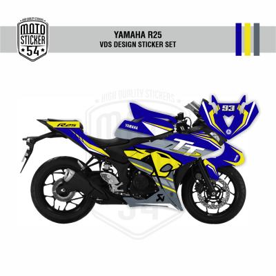 Yamaha R25 Eski Kasa VDS Design Görsel Koyu Mavi