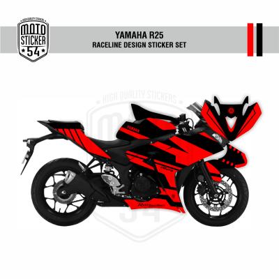 Yamaha R25 Raceline Design Siyah Kırmızı Görsel 1