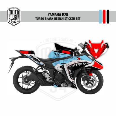 Yamaha R25 Turbo Shark Design Görsel Mavi Kırmızı